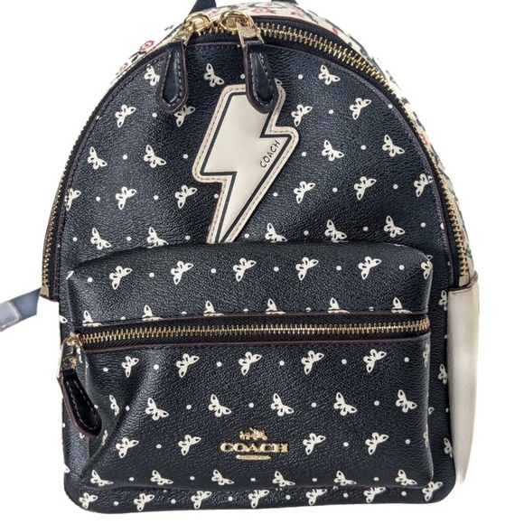 COACH Mini Charlie Backpack In Butterfly Print Thunder - Picture 3 of 15